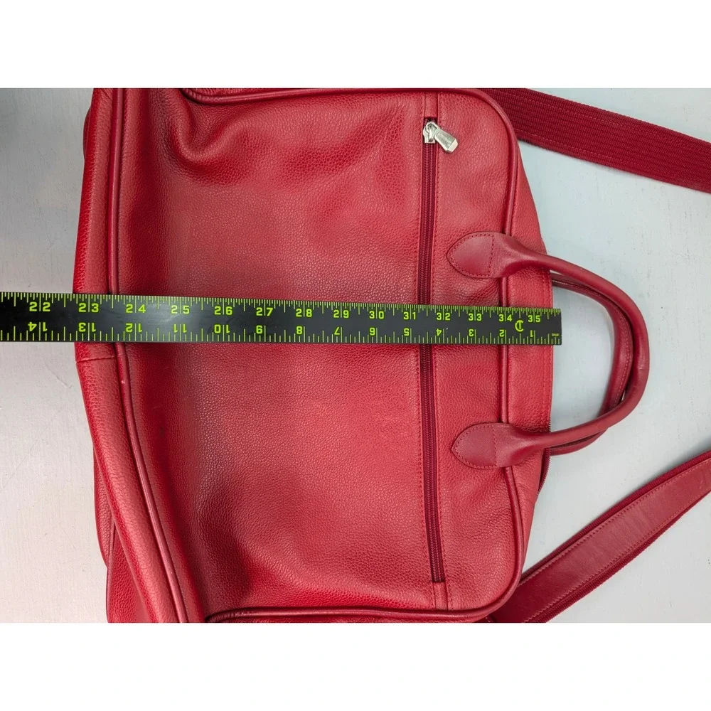 Long Champ‎ Vintage Weekender Bag Calfskin Leather Shoulder Strap Double Handled